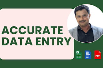 do accurate data entry and PDF to excel word