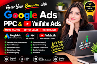 operate google ads PPC ads and youtube video ads campaigns