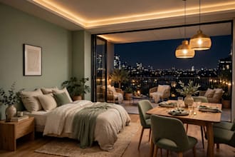 office I will make realistic interior renders