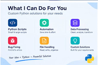 write python script, programs and automation solutions,ai and digital marketing