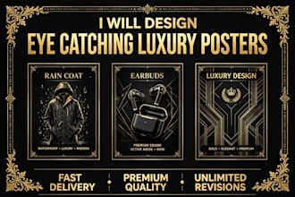 design luxury gold black business posters for whatsapp