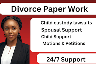 be your lawyer for child custody or divorce paperwork