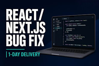 fix react nextjs or nodejs bugs and errors