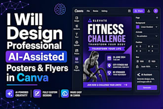 design a professional ai assisted poster or flyer in canva