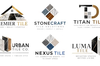 design a professional flooring, ceramic construction, home improvement tile logo