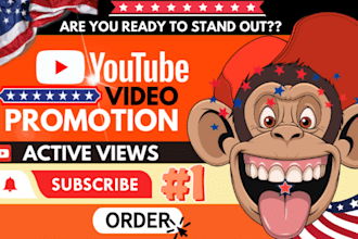do USA youtube promotion, USA channel promotion, to USA active audience