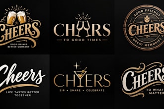 design a professional bar, drinks, celebration, pub, or beverage cheers logo