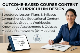 create outcome based course content and student workbooks