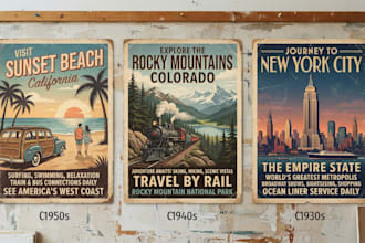 create awesome retro or vintage poster
