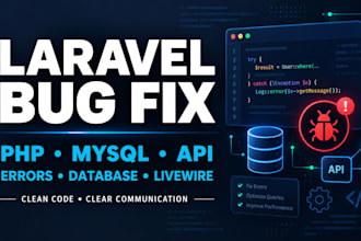 fix laravel bugs, errors and mysql database issues