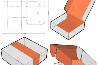 create packaging box dieline, die cut and cut lines template