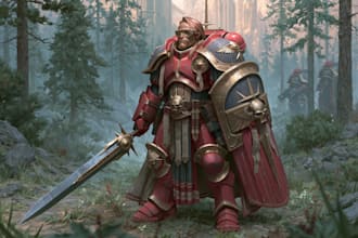 illustrate a warhammer 40k art