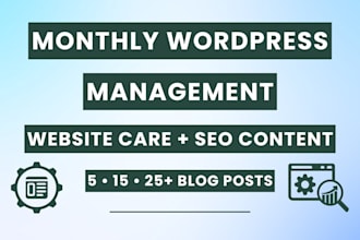 be your monthly wordpress website manager and SEO content expert