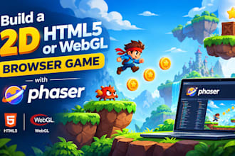 build a 2d HTML5 or webgl browser game with phaser js