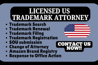 be your licensed trademark attorney to register brand in USA