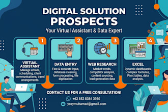 be your virtual assistant for data entry, web research and excel