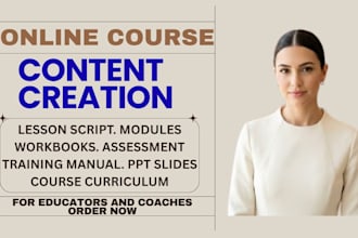 do course development, create online course content,course creation