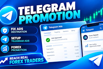 do telegram promotion, fix ads destination, setup telegram ads, forex promotion