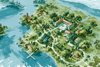 design a premium festival, event or tourism map illustration