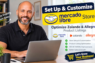 set up, customize mercado libre store, optimize zolando, allegro product listing