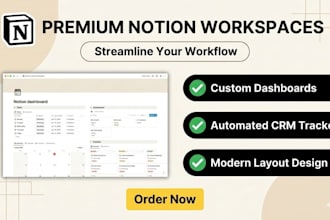 design custom notion content calendar, database and creator dashboard template