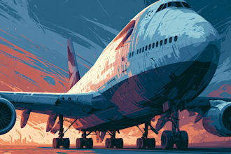 create stunning airplane illustrations in my unique style