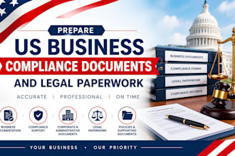 prepare US business compliance documents and legal paperwork