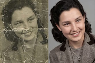 professionally restore old photos, retouch images, repair damage and colorize