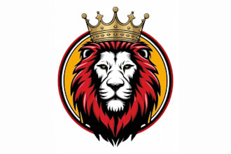 create custom premium lion mascot logo design for twitch and sports