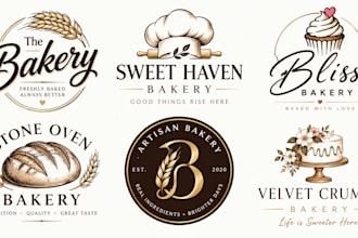 design a professional, bread, pastry, cake, or dessert bakery logo