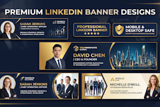 design a professional linkedin banner and header cover