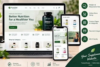 design a professional supplement website for your brand