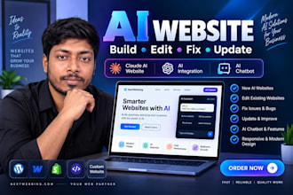 build ai website, integrate ai, edit ai website, update ai website or ai chatbot