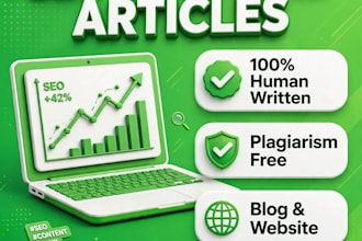 write SEO optimized human written articles and blog post