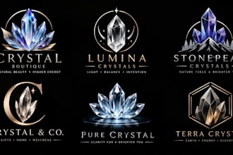 design a professional, gemstone, jewelry, luxury, or elegant crystal logo
