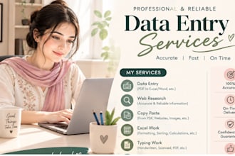 do data entry,excel,web research,copy paste and pdf to excel
