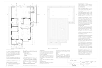 create UK building regulation detailed construction drawing with notes