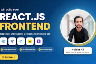 develop responsive react js frontend using tailwind and bootstrap