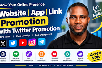 promote website app products channel shoutout twitter promotion to 999k audience