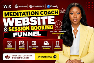 build meditation coach website session booking funnel holistic course setup