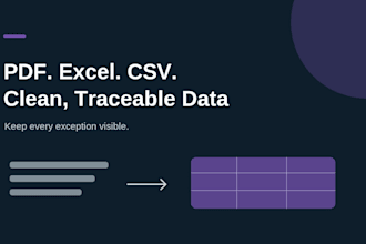 clean and reconcile your PDF excel and CSV data