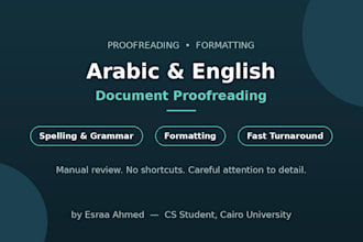 proofread and format your arabic and english documents