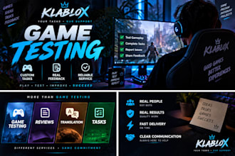 test your game and provide detailed feedback and custom help