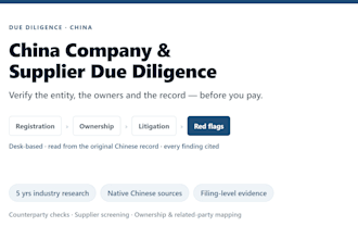 do due diligence on a chinese company or supplier with cited sources