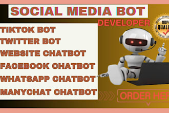 build social media bot, tiktok bot, twitter x bot, instagram bot