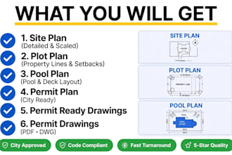 draw property plot plan and site plan for city permit approval