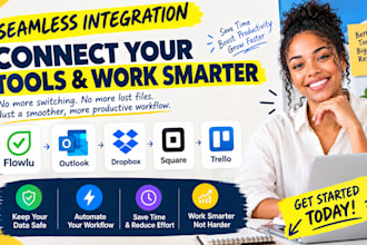 integrate flowlu microsoft outlook dropbox square trello zapier