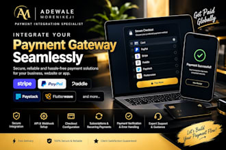 integrate stripe paypal paddle payment gateway