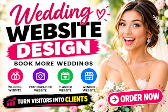 design wedding website, photographer wedding planner website vendor website