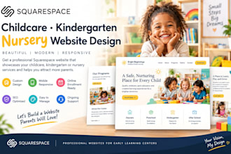 squarespace childcare kindergarten nursery website design create landing page